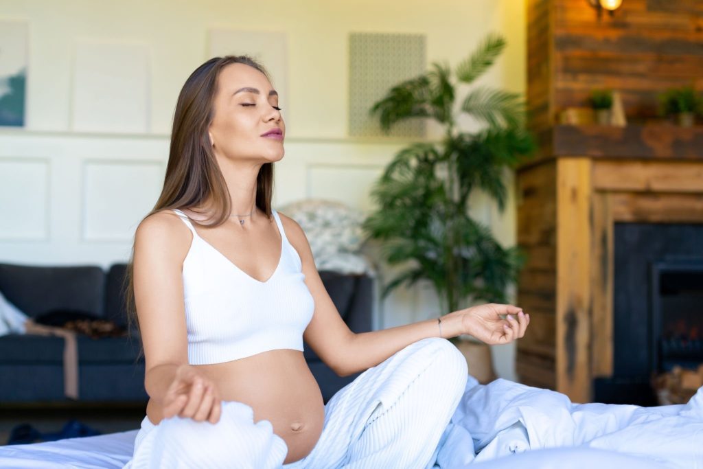 relaxed woman meditating in detoxification